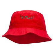 Xmas Embroidered Pigment Dyed Bucket Hat