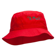 Xmas Embroidered Pigment Dyed Bucket Hat