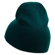 Lucky Thirteen Embroidered 8 inch Acrylic Short beanie - Dk-Green OSFM