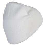 Turkey Face Embroidered 8 inch Acrylic Short Blank Beanie - White OSFM