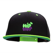 Hip Hop Bubbles Embroidered Wool Blend Classic Snapback