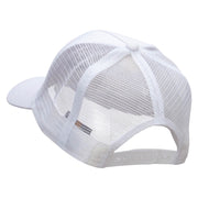 Purple Wreath Five Panels Pro Style Trucker Mesh Cap - White OSFM