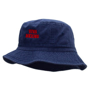 Viva Mexico Phrase Embroidered Bucket Hat