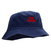 Viva Mexico Phrase Embroidered Bucket Hat