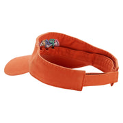 Crazy Embroidered Pro Style Cotton Twill Washed Visor - Orange OSFM