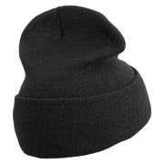 Most Likely to Wait All Night for Santa Embroidered 12 inch Acrylic Cuffed Long Beanie - Black OSFM