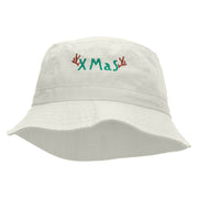 Xmas Embroidered Pigment Dyed Bucket Hat