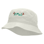 Xmas Embroidered Pigment Dyed Bucket Hat