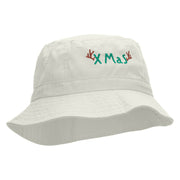 Xmas Embroidered Pigment Dyed Bucket Hat