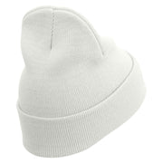 Holding Hand Daddy Embroidered 12 Inch Long Knitted Beanie - White OSFM