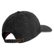 1st Marine Division Veteran Embroidered Washed Solid Pigment Dyed Cotton Twill Brass Buckle Cap - Black OSFM