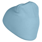 Turkey Face Embroidered 8 inch Acrylic Short Blank Beanie - Lt-Blue OSFM