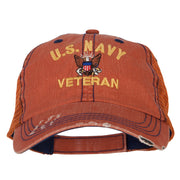 US Navy Veteran Military Embroidered Low Cotton Mesh Cap