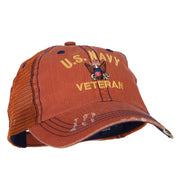 US Navy Veteran Military Embroidered Low Cotton Mesh Cap