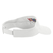 Crazy Embroidered Pro Style Cotton Twill Washed Visor - White OSFM