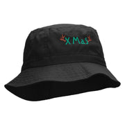 Xmas Embroidered Pigment Dyed Bucket Hat