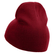 Lucky Thirteen Embroidered 8 inch Acrylic Short beanie - Red OSFM