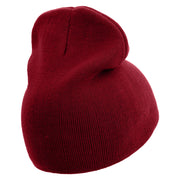 Lucky Thirteen Embroidered 8 inch Acrylic Short beanie - Red OSFM