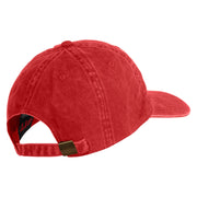 1st Marine Division Veteran Embroidered Washed Solid Pigment Dyed Cotton Twill Brass Buckle Cap - Red OSFM