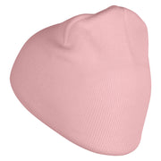 Turkey Face Embroidered 8 inch Acrylic Short Blank Beanie - Pink OSFM