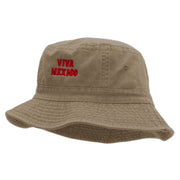 Viva Mexico Phrase Embroidered Bucket Hat