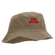 Viva Mexico Phrase Embroidered Bucket Hat