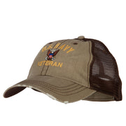 US Navy Veteran Military Embroidered Low Cotton Mesh Cap