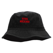 Viva Mexico Phrase Embroidered Bucket Hat