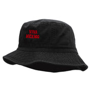 Viva Mexico Phrase Embroidered Bucket Hat