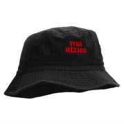 Viva Mexico Phrase Embroidered Bucket Hat