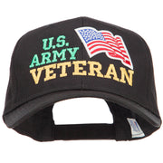 Wording of US Army Veteran with Flag Patched Pro Cap