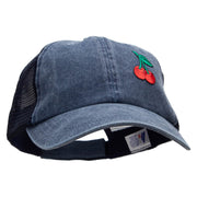 Double Cherries Fruit Patched Washed Trucker Cap