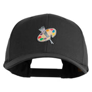 Artist Palette Patched Retro Cotton Blend Snapback Cap - Black OSFM