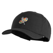 Artist Palette Patched Retro Cotton Blend Snapback Cap - Black OSFM