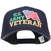 Wording of US Army Veteran with Flag Patched Pro Cap