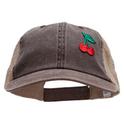 Double Cherries Fruit Patched Washed Trucker Cap