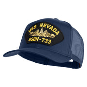 USS Nevada Submarine SSBN-733 Patched Solid Cotton Twill Mesh Prostyle Cap - Navy OSFM