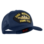 USS Nevada Submarine SSBN-733 Patched Solid Cotton Twill Mesh Prostyle Cap - Navy OSFM