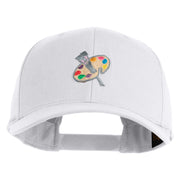 Artist Palette Patched Retro Cotton Blend Snapback Cap - White OSFM