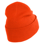Mirrored Teardrop iron on Patched 12 Inch Long Knitted Beanie - Orange OSFM