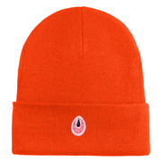 Mirrored Teardrop iron on Patched 12 Inch Long Knitted Beanie - Orange OSFM