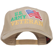 Wording of US Army Veteran with Flag Patched Pro Cap