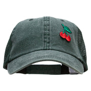 Double Cherries Fruit Patched Washed Trucker Cap