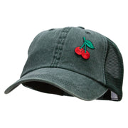 Double Cherries Fruit Patched Washed Trucker Cap