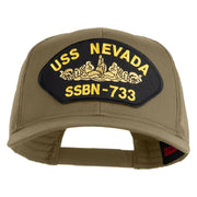 USS Nevada Submarine SSBN-733 Patched Solid Cotton Twill Mesh Prostyle Cap - Khaki OSFM