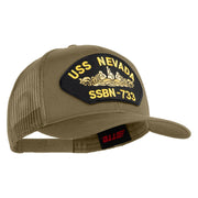 USS Nevada Submarine SSBN-733 Patched Solid Cotton Twill Mesh Prostyle Cap - Khaki OSFM
