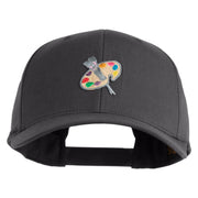 Artist Palette Patched Retro Cotton Blend Snapback Cap - Charcoal OSFM