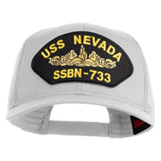 USS Nevada Submarine SSBN-733 Patched Solid Cotton Twill Mesh Prostyle Cap - White OSFM