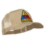 US Army 2nd Armored Division Patched Mesh Back Cap