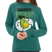 Avocado Birthday Graphic Design Unisex Ring Spun Cotton Premium Long Sleeve T-shirt